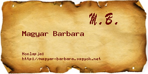 Magyar Barbara névjegykártya